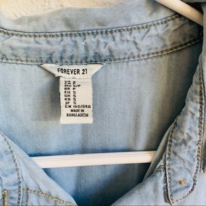 Forever 21 Tops - Forever21 Denim Distressed Button Shirt Forever 21 Tops - Forever21 Denim Distressed Button Shirt